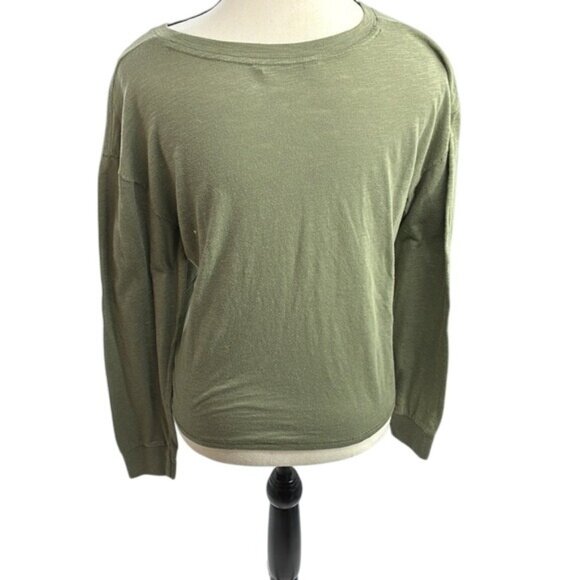 Abercrombie & Fitch Green Long Sleeve Graphic Tee Womens Size S "I Can Dig It" - Picture 5 of 8